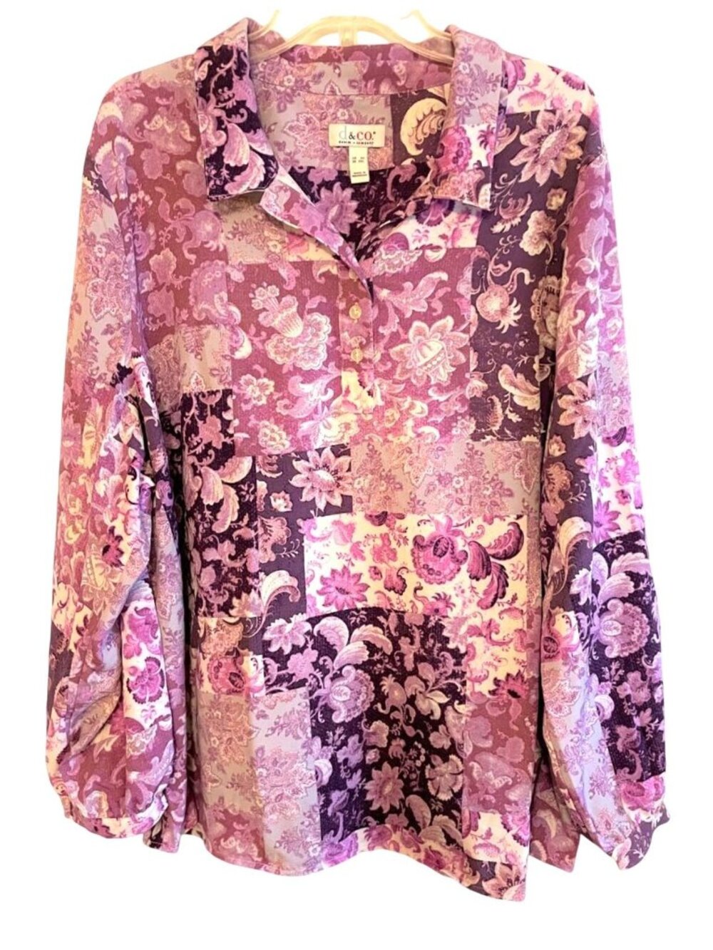 Denim & Co. Printed Top with Curved Hem 3X